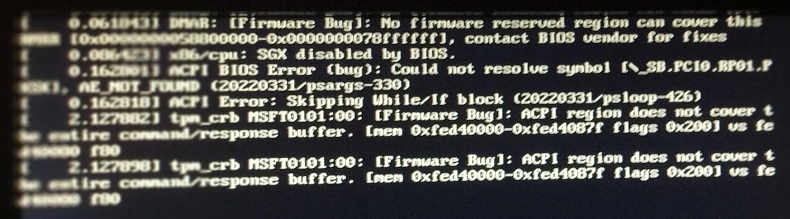 ACPI error 2